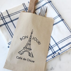 Paris Favor Bags! - Kids Birthday Collection - Favor Bags - Custom Printed on Kraft Brown Paper Bags
