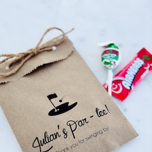 Custom Golf Birthday Favor Bags: Printed Kraft Paper Party Treat Bags