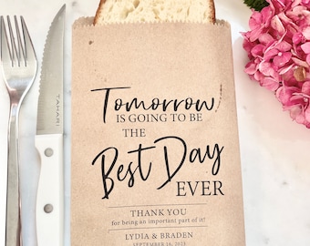 Best Day Ever Favor Bags, Personalized Wedding Rehearsal Dinner Favor Bags