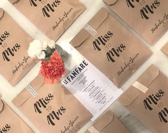 Personalized Bridal Shower Favor Bags – “Miss to Mrs” Kraft Goodie Bags for Wedding Shower Guests