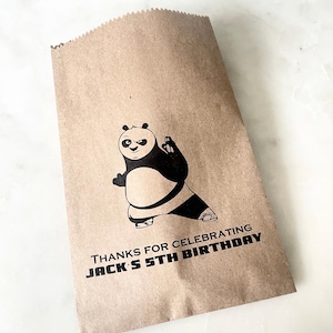 Kung Fu Panda Birthday Treat Bags – Personalized Kraft Loot Sacks for Kids image 1
