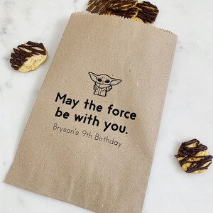 Star Wars Favor Bags Kids Birthday Collection Favor Bags Custom Printed on Kraft Brown Paper Bags 7 Styles image 6