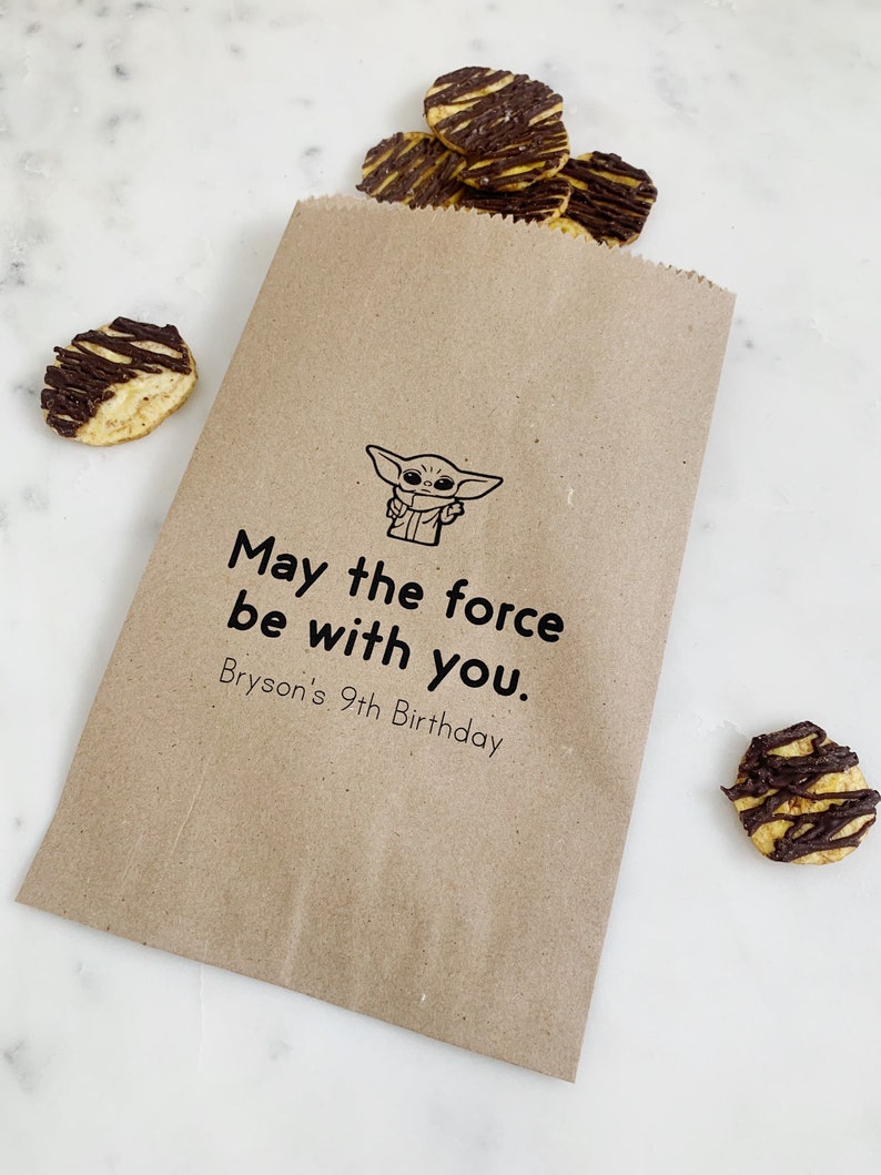 Star Wars Favor Bags Kids Birthday Collection Favor Bags Custom Printed on Kraft Brown Paper Bags 7 Styles image 6