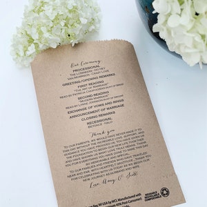 Sacs classiques personnalisés pour programmes monogrammes en papier kraft Sacs cadeaux pour programmes de cérémonie image 2