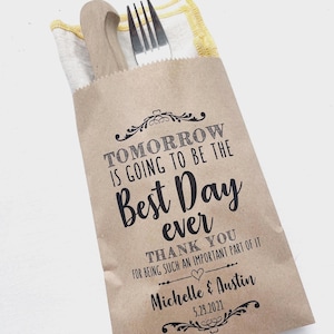 Personalized Wedding Favor Bags - Tomorrow will be the best day ever! – Kraft Thank You Treat Bags for Guests