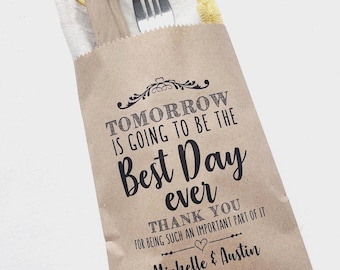 Personalized Wedding Favor Bags - Tomorrow will be the best day ever! – Kraft Thank You Treat Bags for Guests