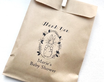 Peter Rabbit Baby Shower Favor Bags – Personalized Garden Bunny Party Goodie Bags for Kids & Guests