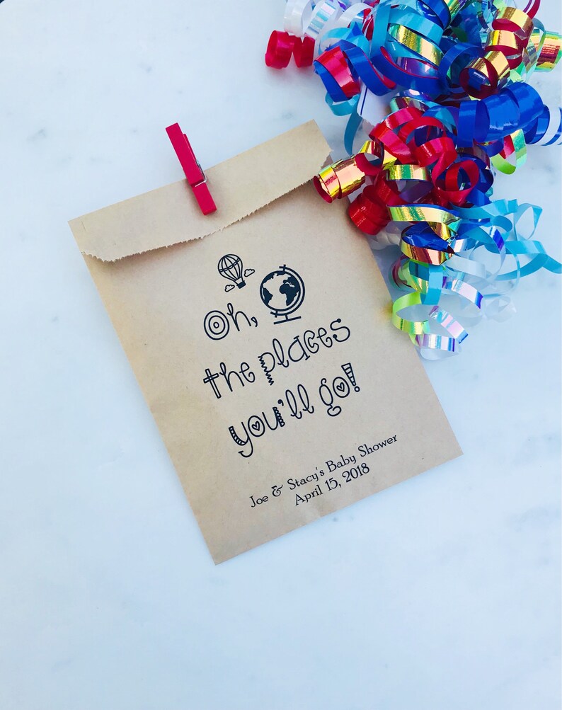 Baby Shower Favor Bags Oh the Places You Will Go Favor Etsy