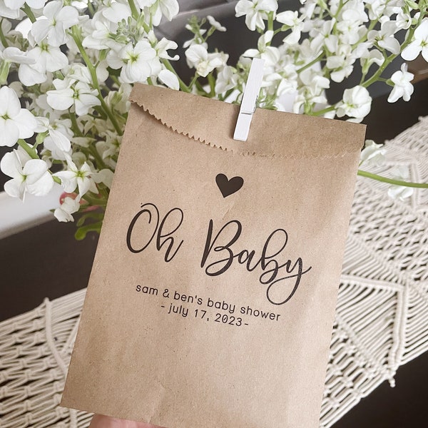 Baby Shower Favor Bags! - Baby-Q BBQ! - Favor Bags - Custom Printed on Kraft Brown Paper