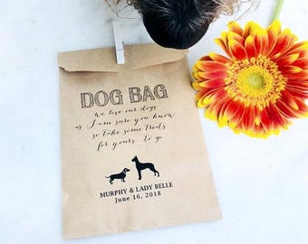 Doggie Favor Bags – Personalized Wedding, Party, or Dinner Menu Take-Home Bags