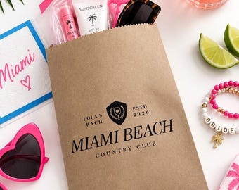 Custom Miami Bachelorette Favor Bags, Personalized Party & Welcome Bags