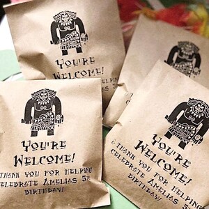 Personalized Moana Birthday Favor Bags • Custom Kraft Goodie / Treat Bags image 4
