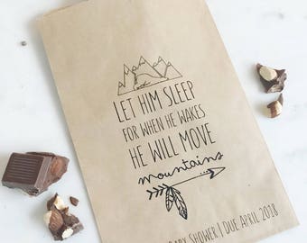 Baby Shower Favor Bags – Personalized “He or She Will Move” Treat Bags