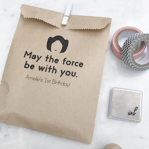 Star Wars Favor Bags Kids Birthday Collection Favor Bags Custom Printed on Kraft Brown Paper Bags 7 Styles image 4