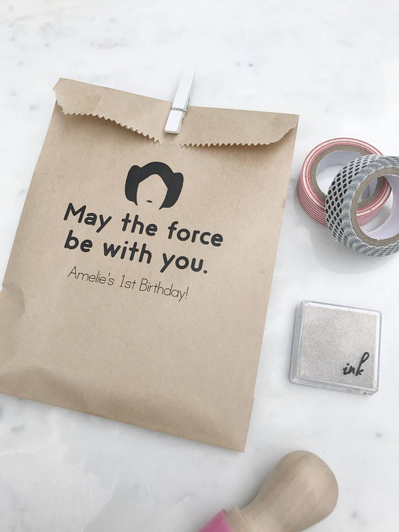 Star Wars Favor Bags Kids Birthday Collection Favor Bags Custom Printed on Kraft Brown Paper Bags 7 Styles image 4