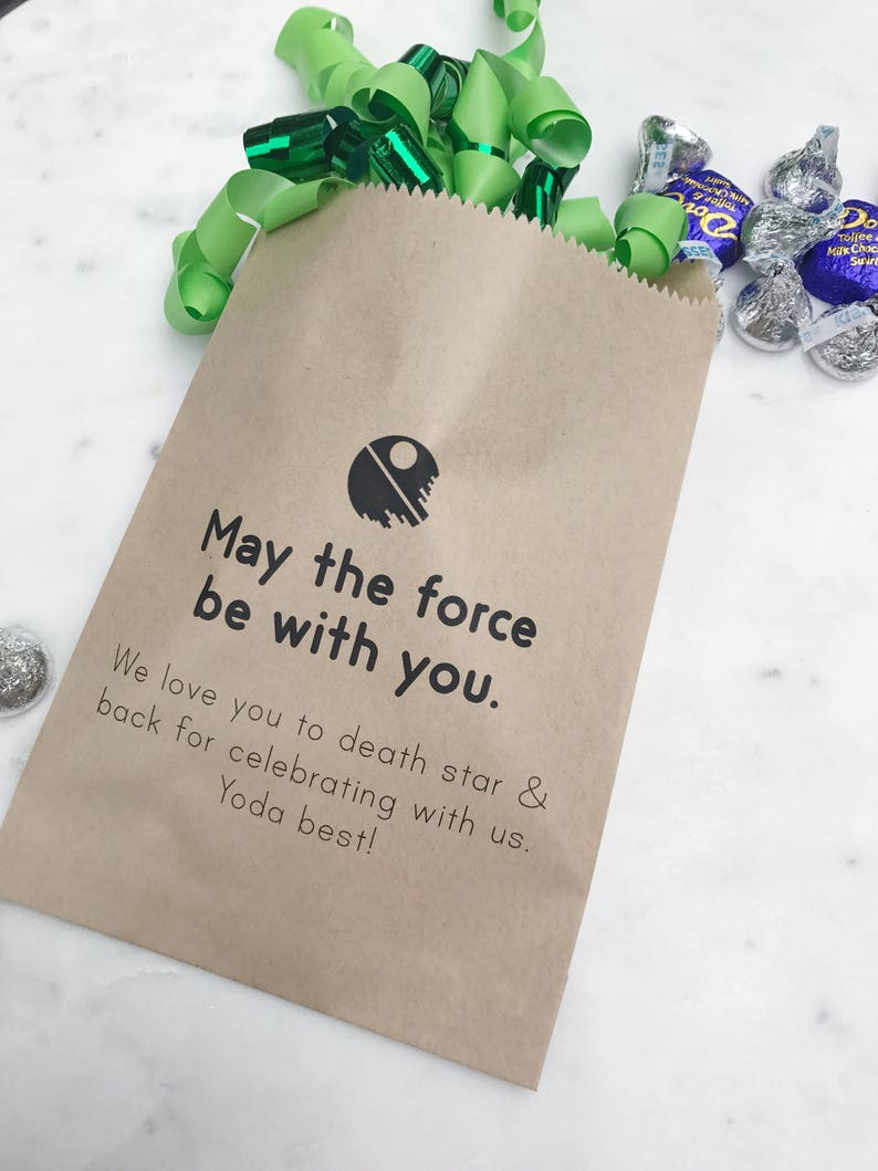 Star Wars Favor Bags Kids Birthday Collection Favor Bags Custom Printed on Kraft Brown Paper Bags 7 Styles image 5