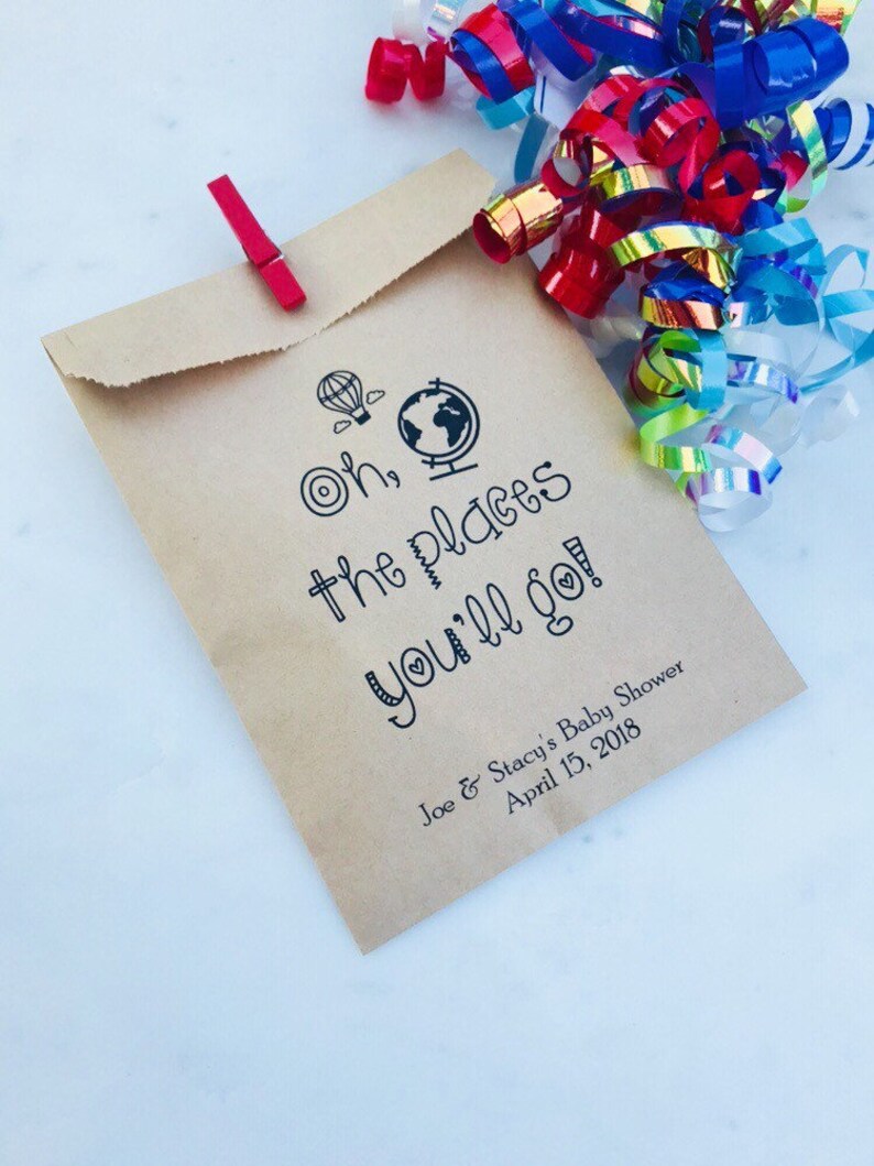 Baby Shower Favor Bags Oh the Places You Will Go Favor Etsy