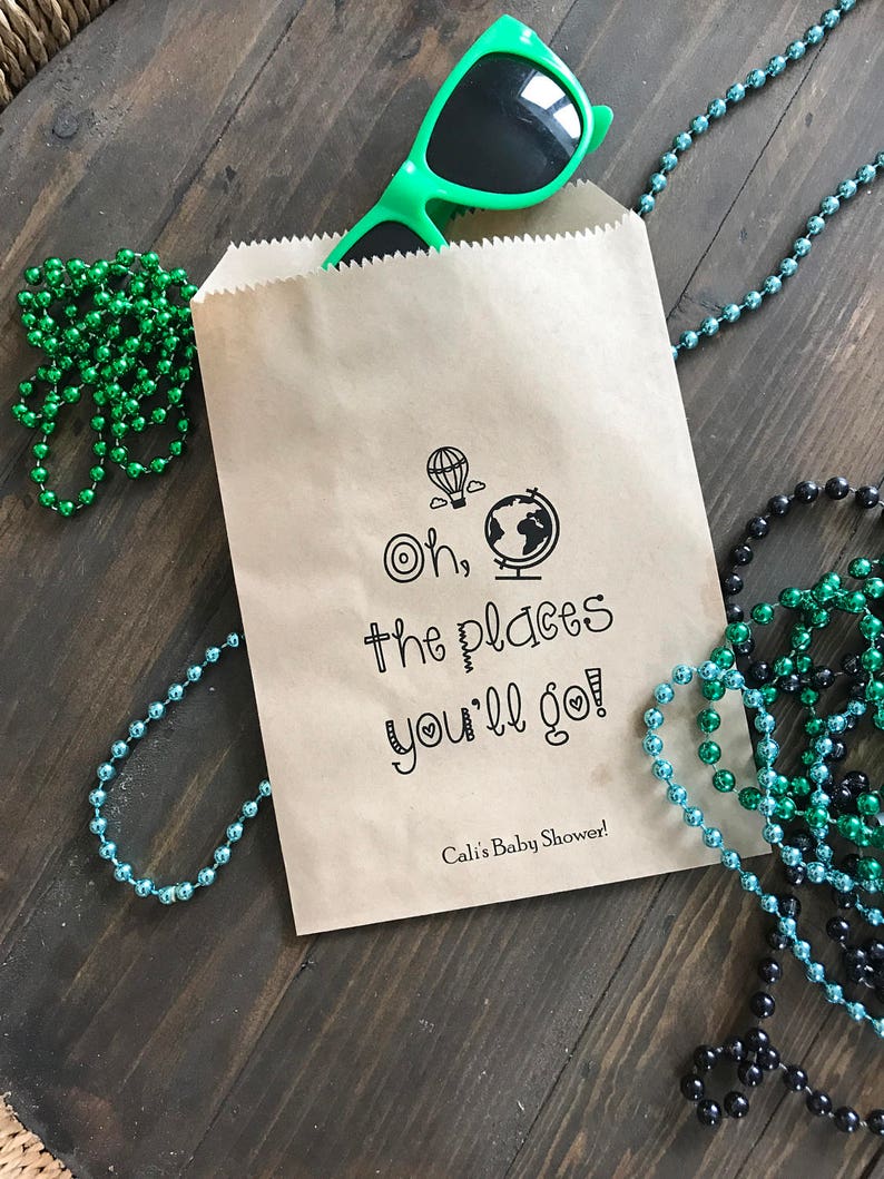 Baby Shower Favor Bags Oh the Places You Will Go Favor Etsy