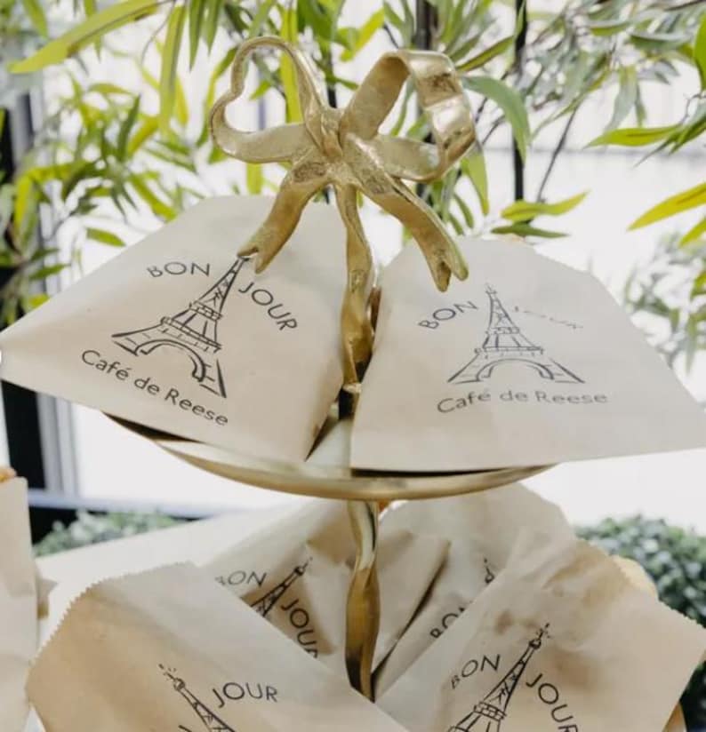 Custom Best Seller Paris Eiffel Tower Birthday Favor Bags • Kraft Party Goodie Bags image 2