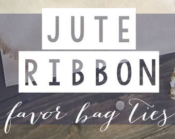 Rustic Jute Ribbon • Natural Ties for Favor Bags & Wedding Crafts