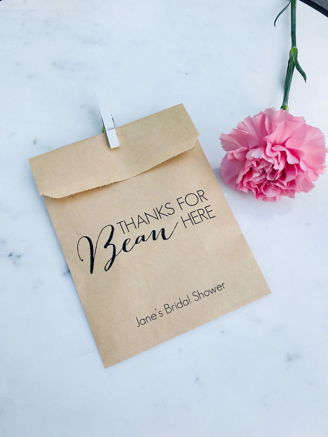 Wedding Favor Bags Thanks for BEAN Here Coffee or Jelly Bean Favor Bags