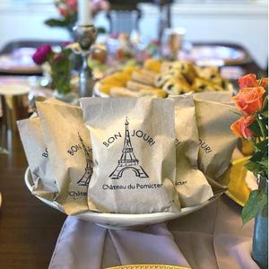 Custom Best Seller Paris Eiffel Tower Birthday Favor Bags • Kraft Party Goodie Bags image 8