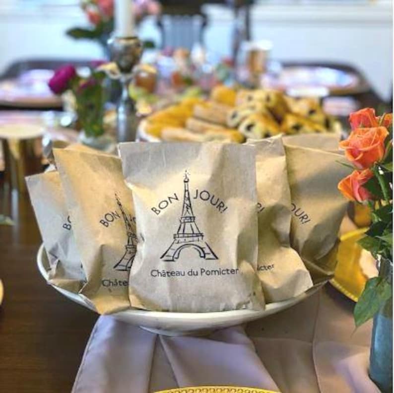 Custom Best Seller Paris Eiffel Tower Birthday Favor Bags • Kraft Party Goodie Bags image 8