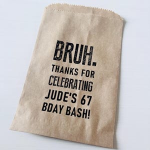 6 7 Birthday Favor Bags, Personalized Trendy Party Goodie Bags, Custom Kids Party Favors image 2