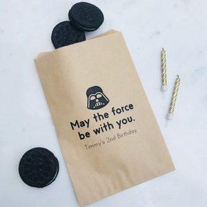 Star Wars Favor Bags Kids Birthday Collection Favor Bags Custom Printed on Kraft Brown Paper Bags 7 Styles image 3