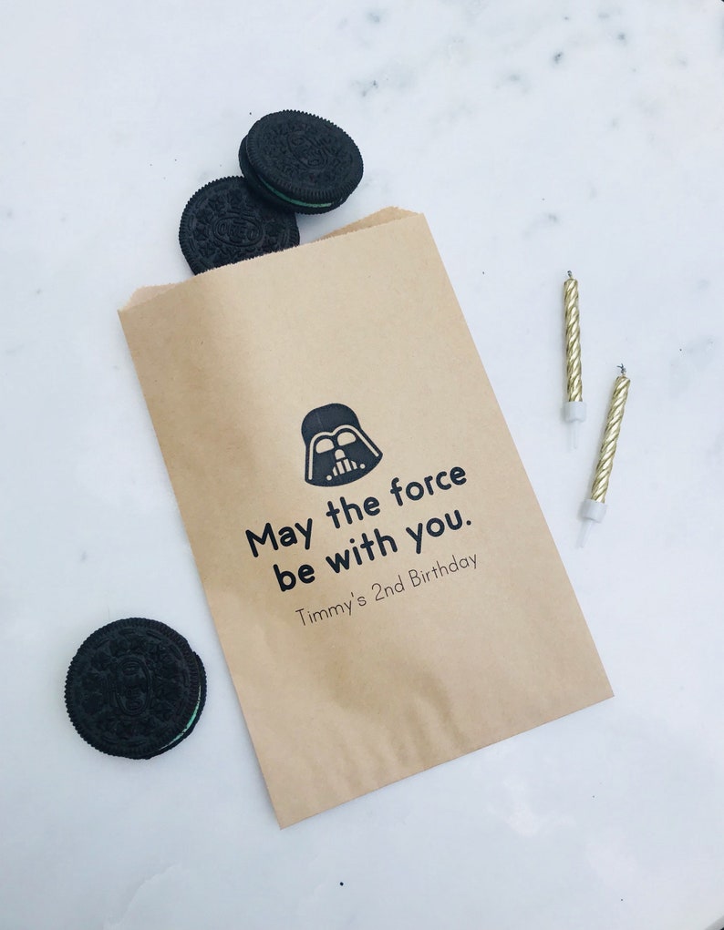 Star Wars Favor Bags Kids Birthday Collection Favor Bags Custom Printed on Kraft Brown Paper Bags 7 Styles image 3