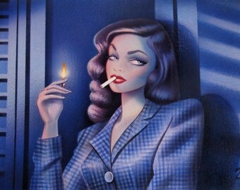 Lauren Bacall, giclee canvas print (15x30")