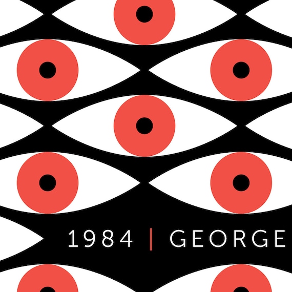 1984 - George Orwell Fan Book Cover Poster, Instant Digital
