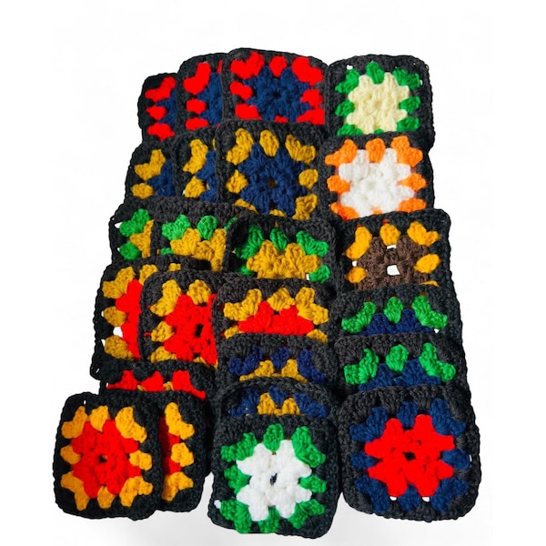 Black Granny Square Trim - Etsy