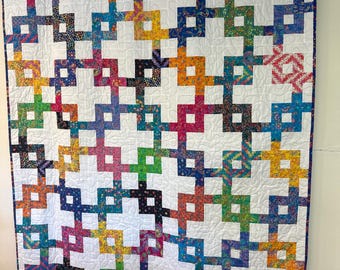 Tangled Brilliance Handmade Quilt, Throw, Lap, Bed Quilt, Teen, Adult, Child, Gift