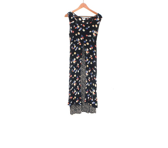 Vintage summer dress, medium size flower pattern d
