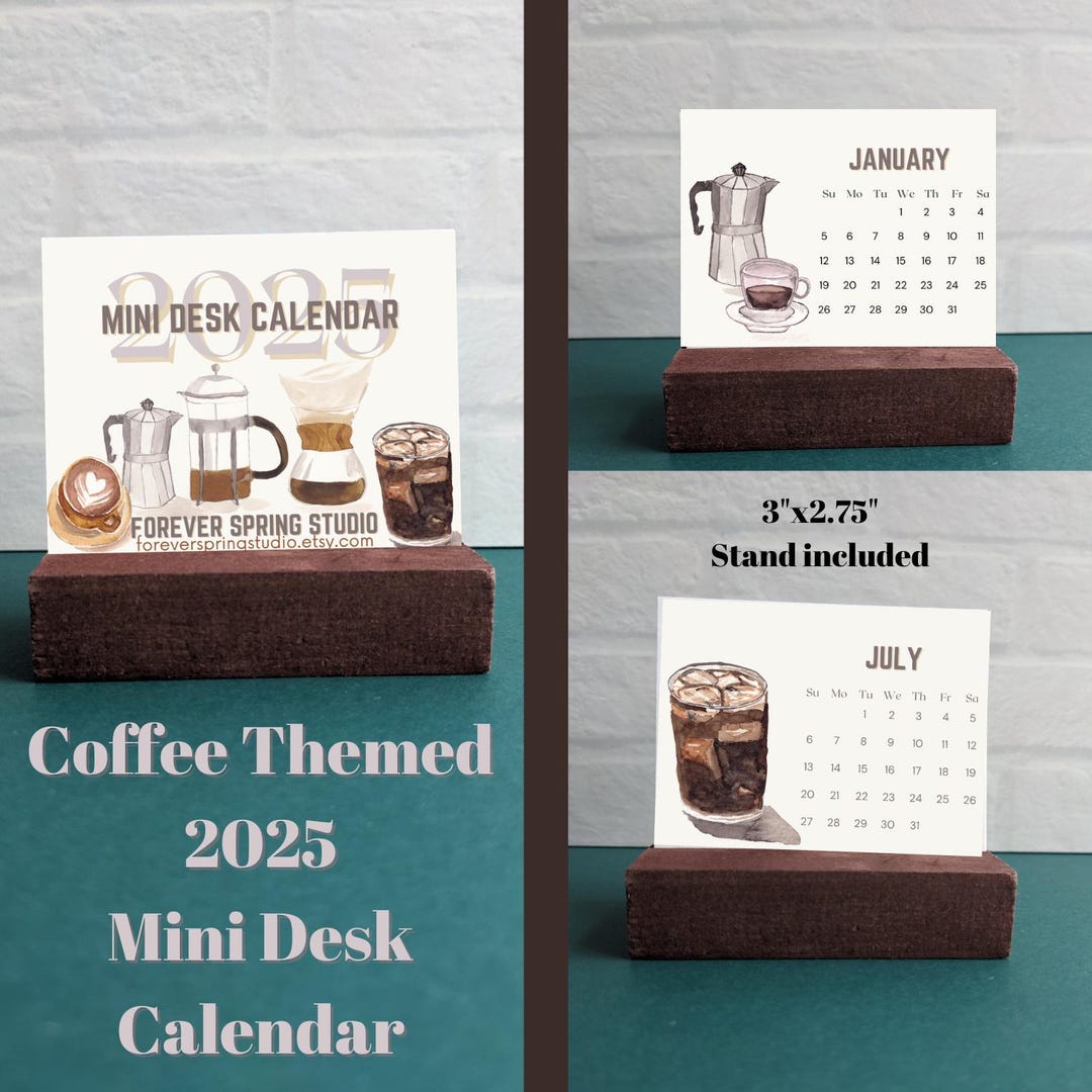 2025 Mini Coffee Calendar | Minimalist | Coffee Lovers | Desk Calendar ...