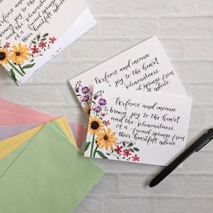 Christian Encouragement card 8 pack | Christian Friendship Stationery | Bible Verse greeting cards | watercolor florals and hand lettered