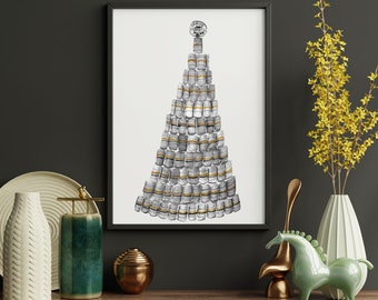 Genesee Brewery Keg Tree Watercolor Print | City of Rochester Holiday Painting | Beer Art | Genny Brewery Art | Brewery Art | Mancave Art