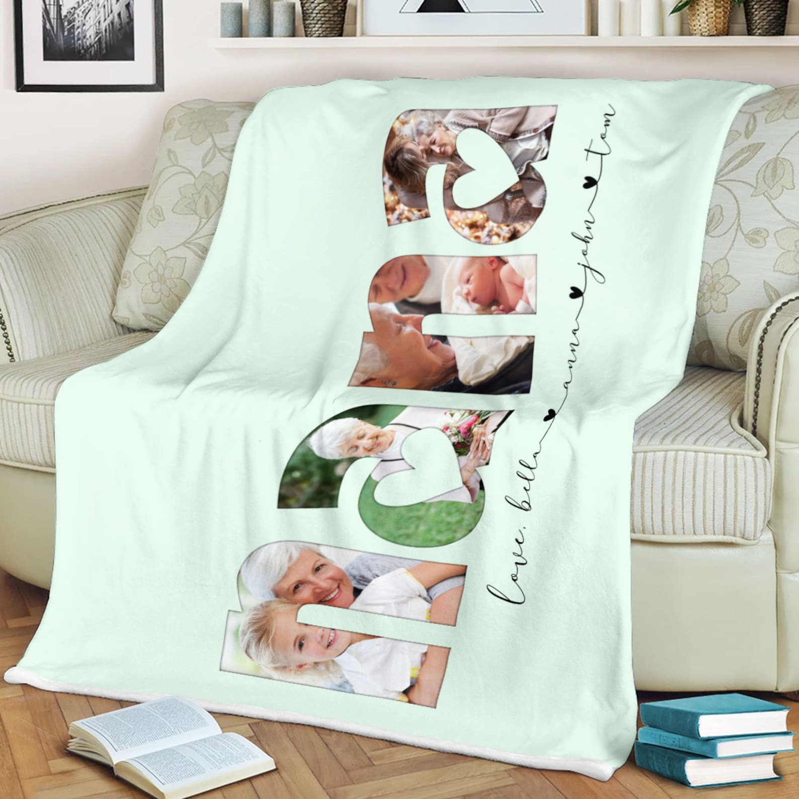 Personalized Grandma Appreciation Blanket Custom Names And Etsy