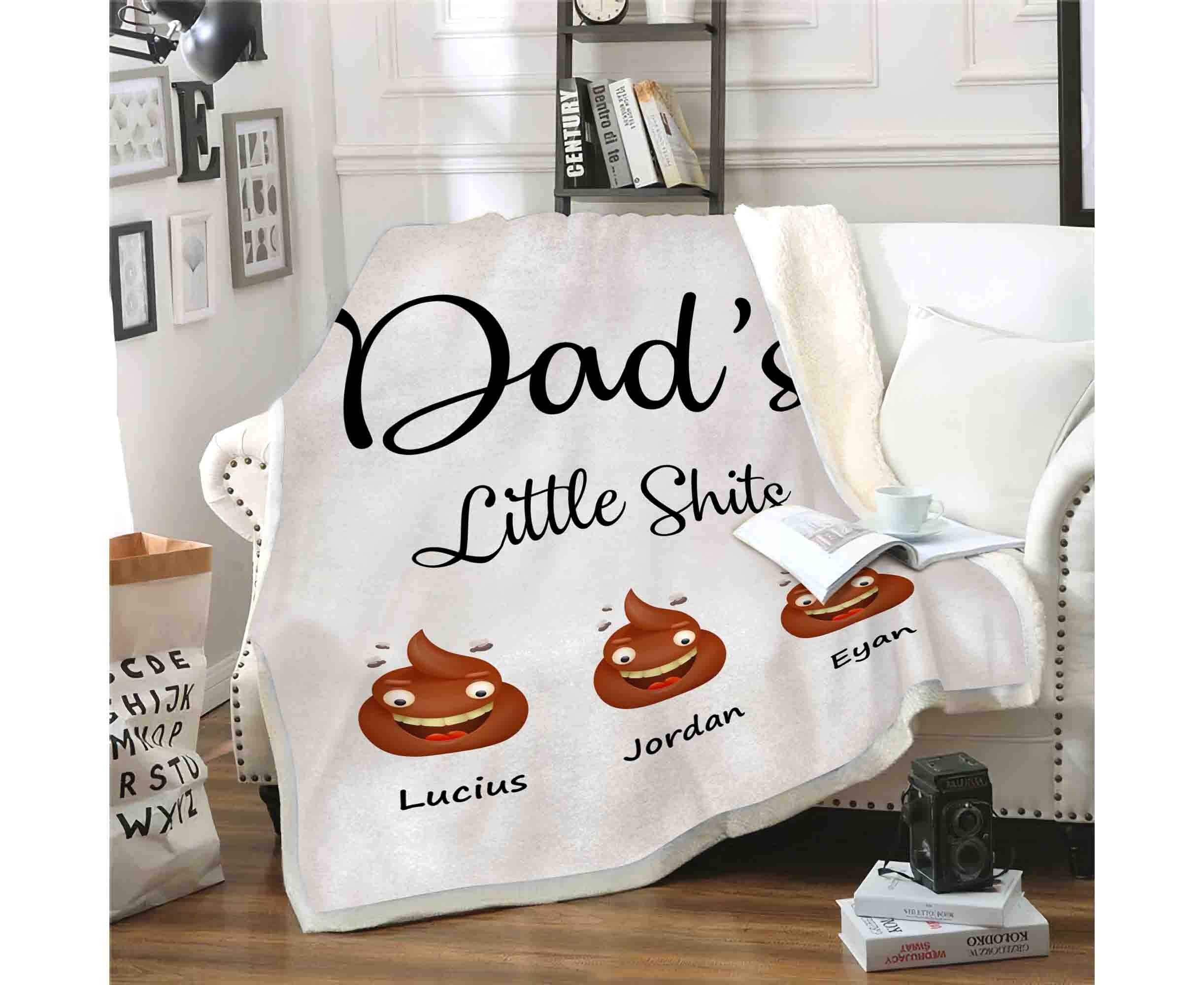 Personalized Funny Dad Blanket Custom Names Blanket Funny Etsy
