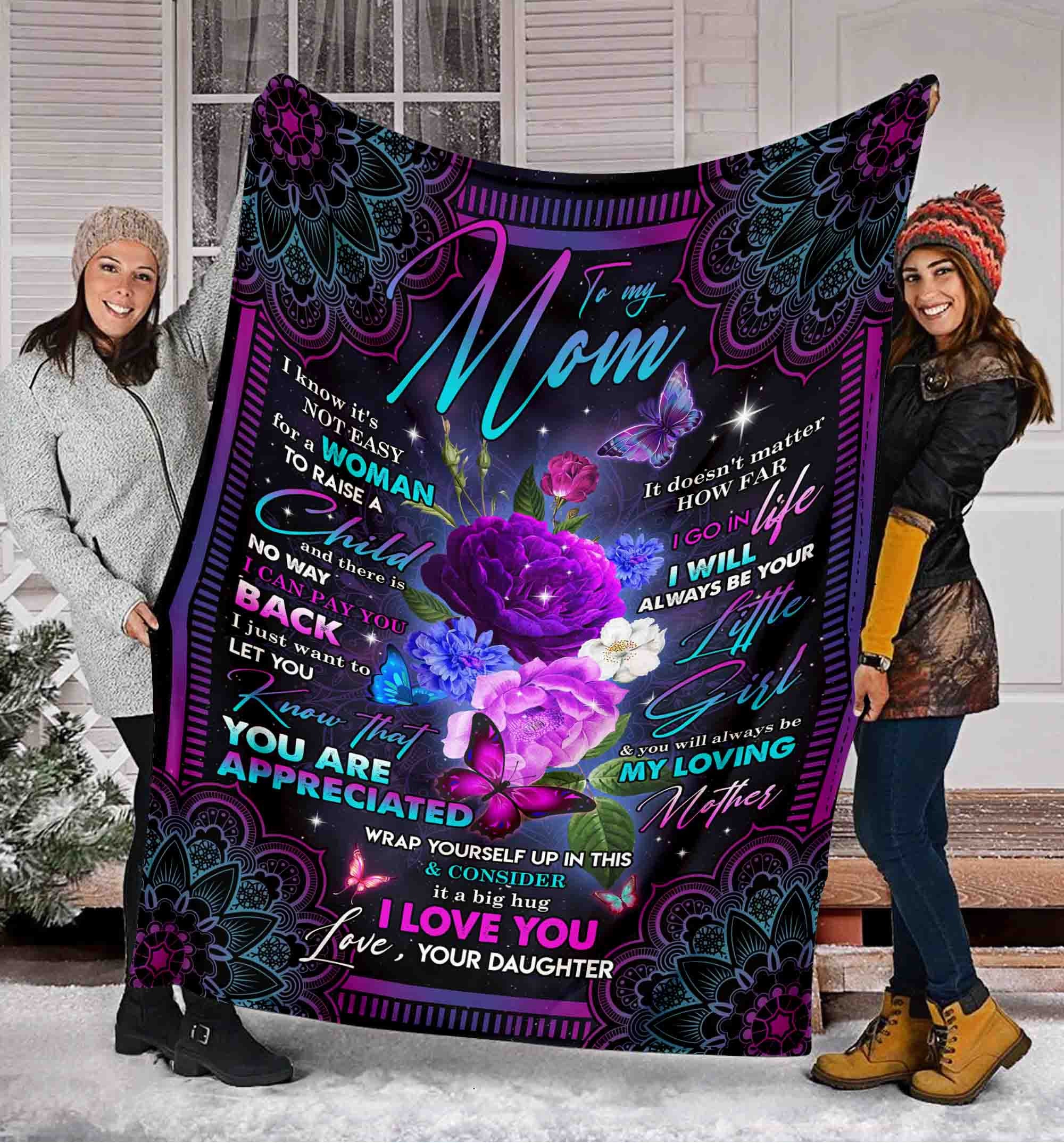Personalized Daughter To Mom Blanket Mom Birthday Gift Mom Etsy