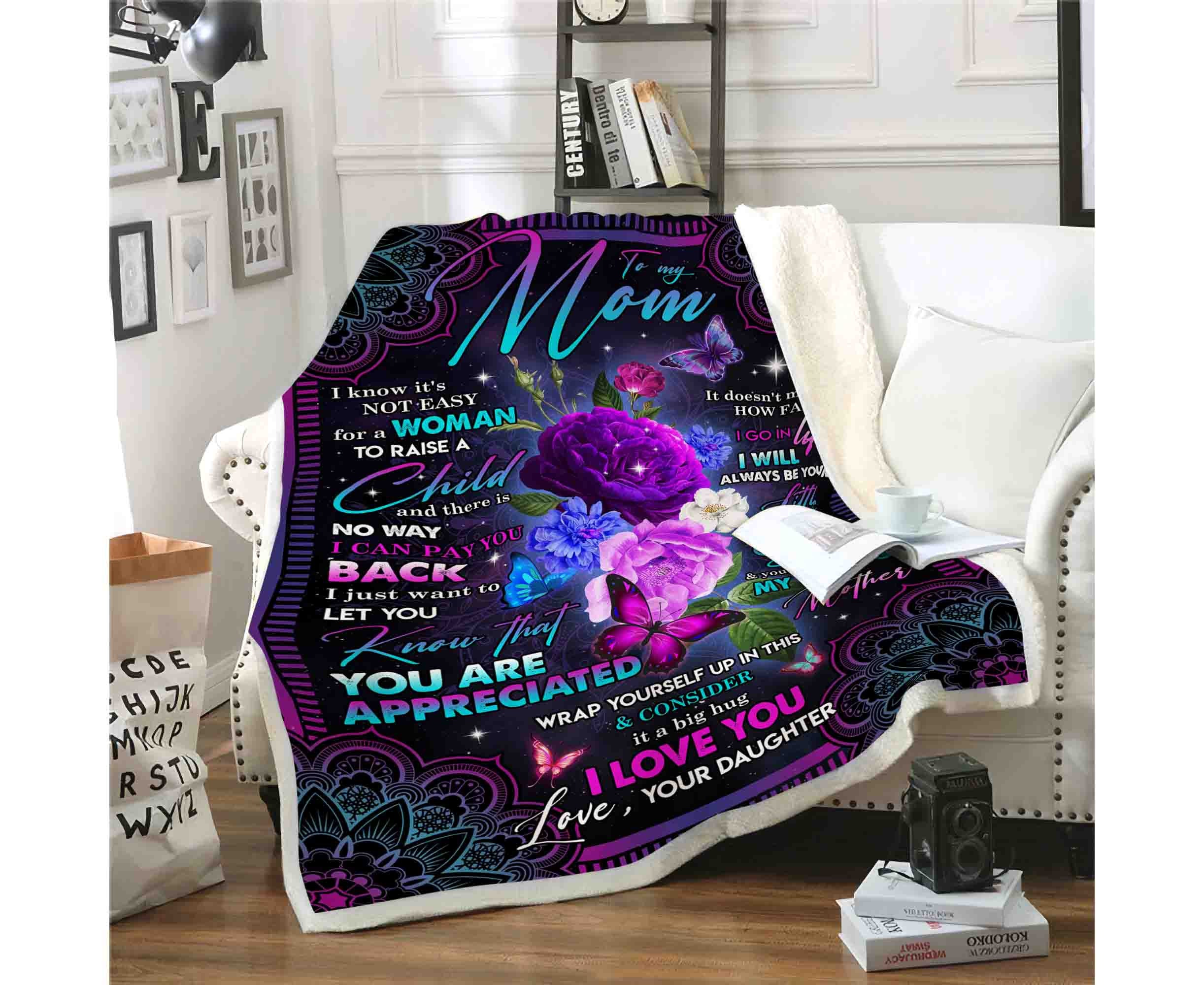 Personalized Daughter To Mom Blanket Mom Birthday Gift Mom Etsy