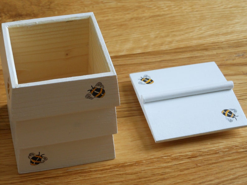 Bee hive trinket/ornamental wooden box/WBC hive/Bee hive home decor/Hive decorated box/Bee box/Bee hive box image 5