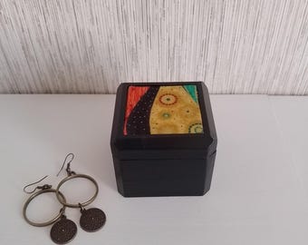 Handmade Klimt trinket box/Gift Box/Ring box/Earring storage box/small Klimt trinket box