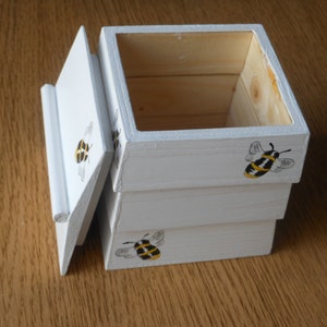 Bee hive trinket/ornamental wooden box/WBC hive/Bee hive home decor/Hive decorated box/Bee box/Bee hive box image 7