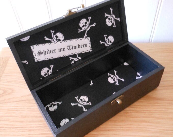Pirate Box/wooden Pirate Box/treasure Box/skull and Crossbones Etsy UK