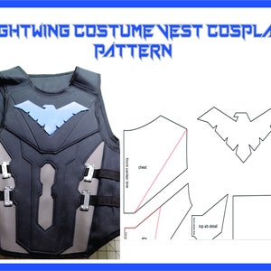 DC Nightwing cosplay vest "PATTERN ONLY"