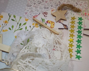 Craft set ideal for  Journal Embellishments, Bullet Journal, Happy Mail, Snail Mail, Junk Journal, grab bag, Collage, Mixed Kit, Mixed Pack