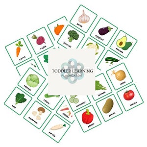 Tarjetas flash vegetales, tarjetas de aprendizaje, descarga imprimible, tarjetas vegetales Montessori, océano, tarjetas educativas, tarjetas didácticas PDF, descarga fácil