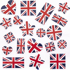 Adesivos de espuma Union Jack, conjunto de 10, adesivos, diário com marcadores, diário, adesivos de livro de adesivos, adesivos 3D,